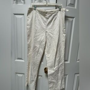 White Stag dressy Cream on White Textured Pants/zip side. V good condition,16s.
